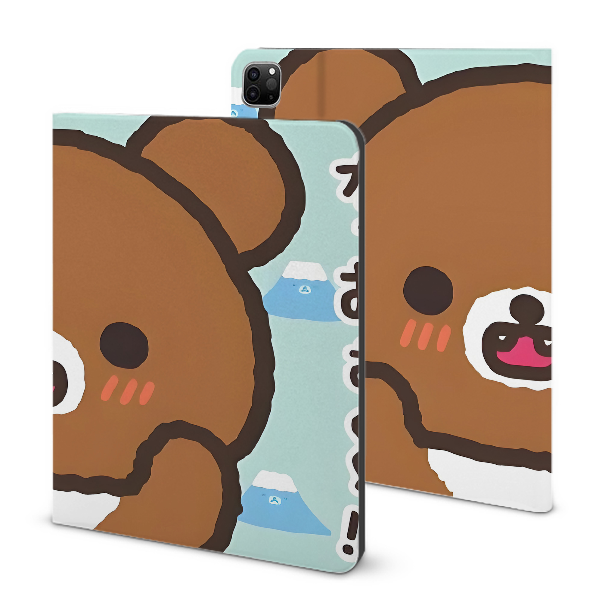 （画像用） リラックマ リラックマ キイロイトリ Rilakkuma Korilakkuma Kiiroitori IPad ケース ブック型 PUレザー TPU 耐衝撃 軽量 薄型 ペン収納なし 全面保護 IPad 各モデル対応